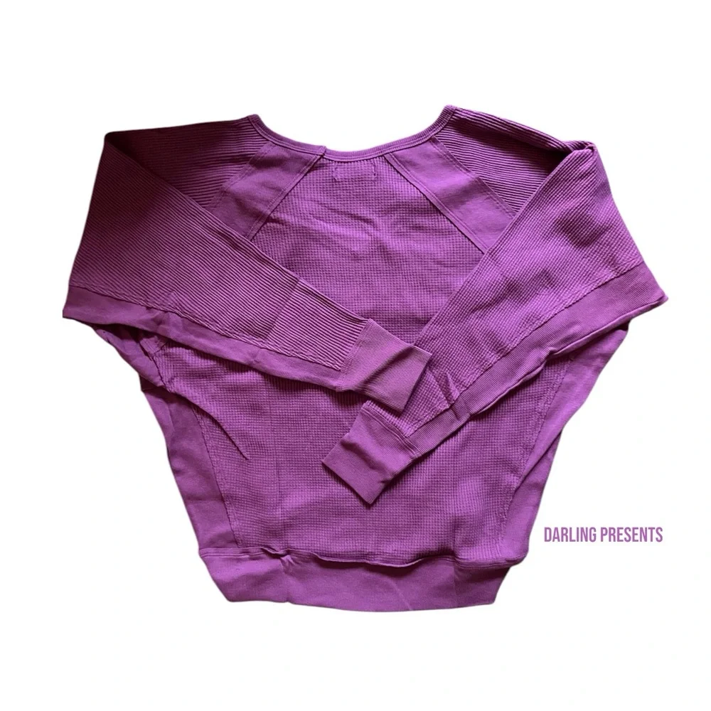 Free People Santa Clara Thermal Top Women Color Mulberry Size S